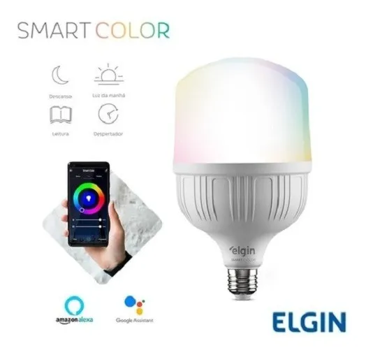 Lâmpada Inteligente Led Bulbo 20w Rgb Smart Color - Elgin 127/220v 2