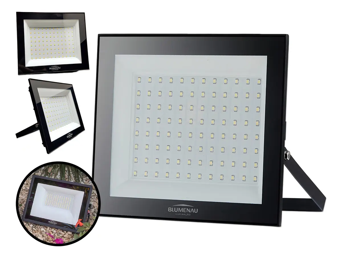 Refletor Led Play 100w Ip65 A Prova D'água Blumenau Iluminação 127/220v Preto Branco-frio 4