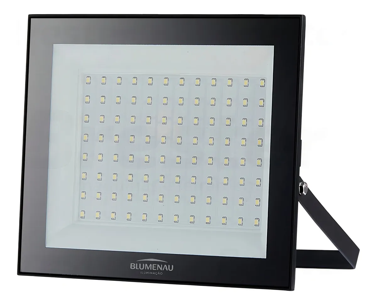 Refletor Led Play 100w Ip65 A Prova D'água Blumenau Iluminação 127/220v Preto Branco-frio