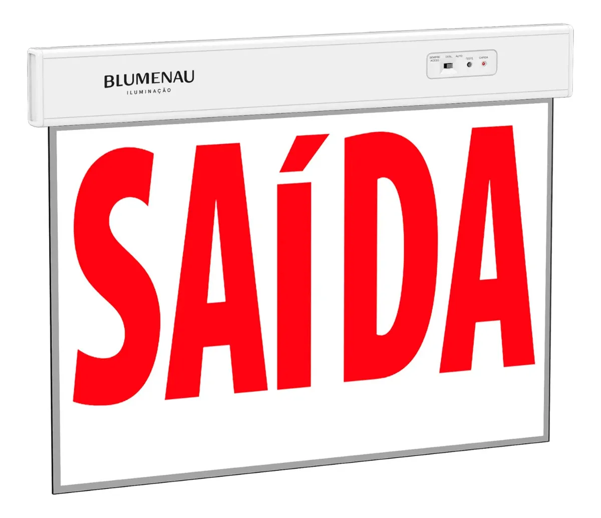 Placa De Saída Led Face Única 1w - Vermelha 4 Horas De Autonomia Cor Vermelho 127/220v 5