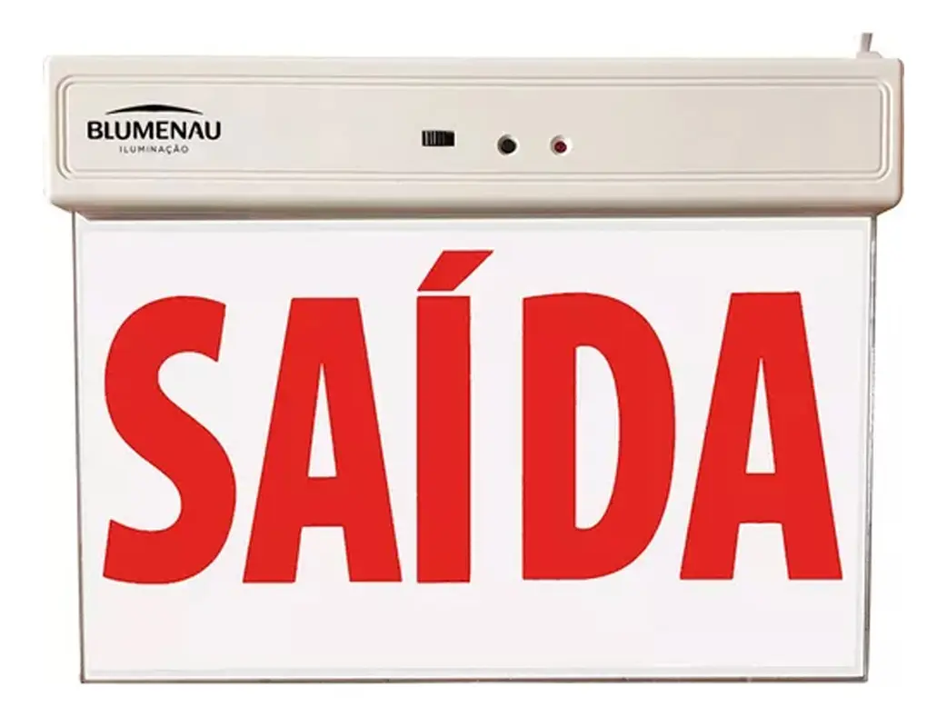 Placa De Saída Led Face Única 1w - Vermelha 4 Horas De Autonomia Cor Vermelho 127/220v