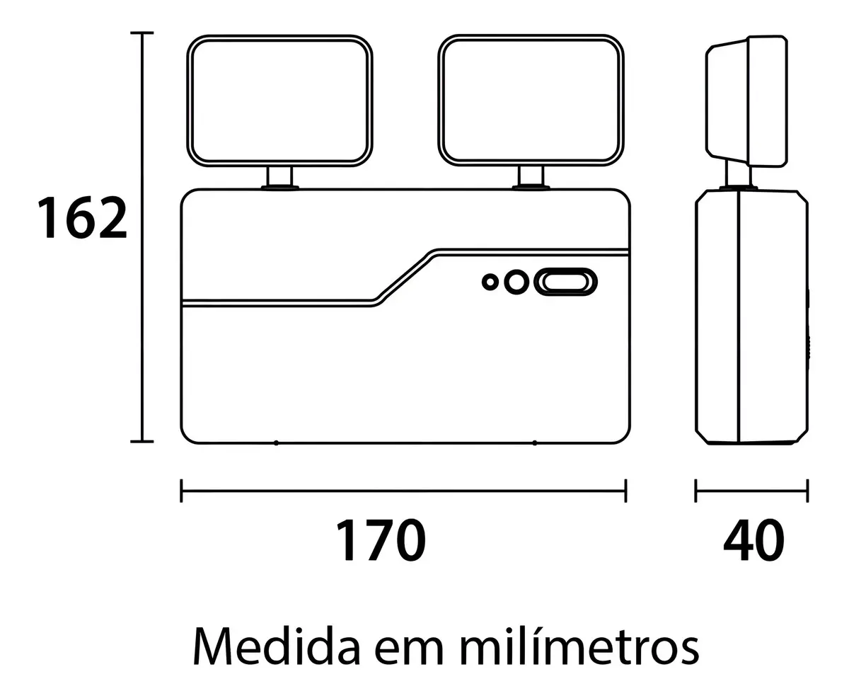 Bloco Autônomo Luz De Emergência 2 Farol Led 2200ml Cor Branco 127/220v 2