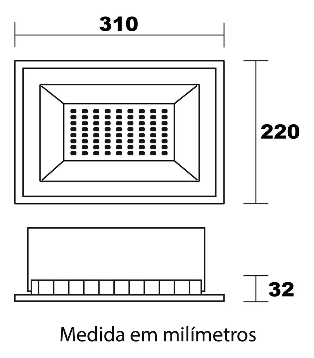 Refletor Blumenau Led Tech 200w 6500k Branco Frio 127/220v Preto 4