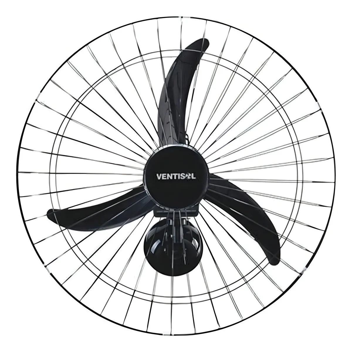 Ventilador Ventisol Profissional New Osc Parede 60cm Negro 3 Pás Plástico 60 Cm New Black 127v Preto
