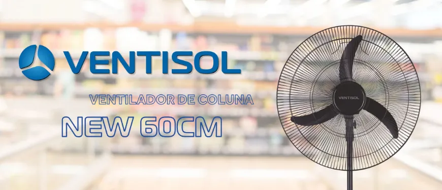 Ventilador De Coluna Oscilante 60cm Ventisol New 60 Cm Preto 220v Plástico 3 4