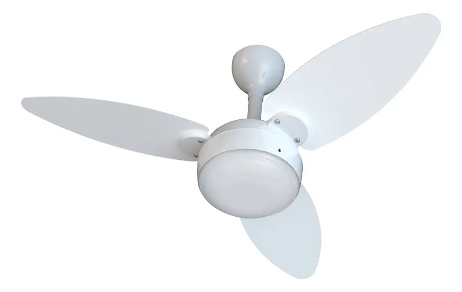 Ventilador De Teto Inverter Elluz 3 Pás Branco E Cinza Com Controle Remoto Ventisol 1.045 M 127/220v 3