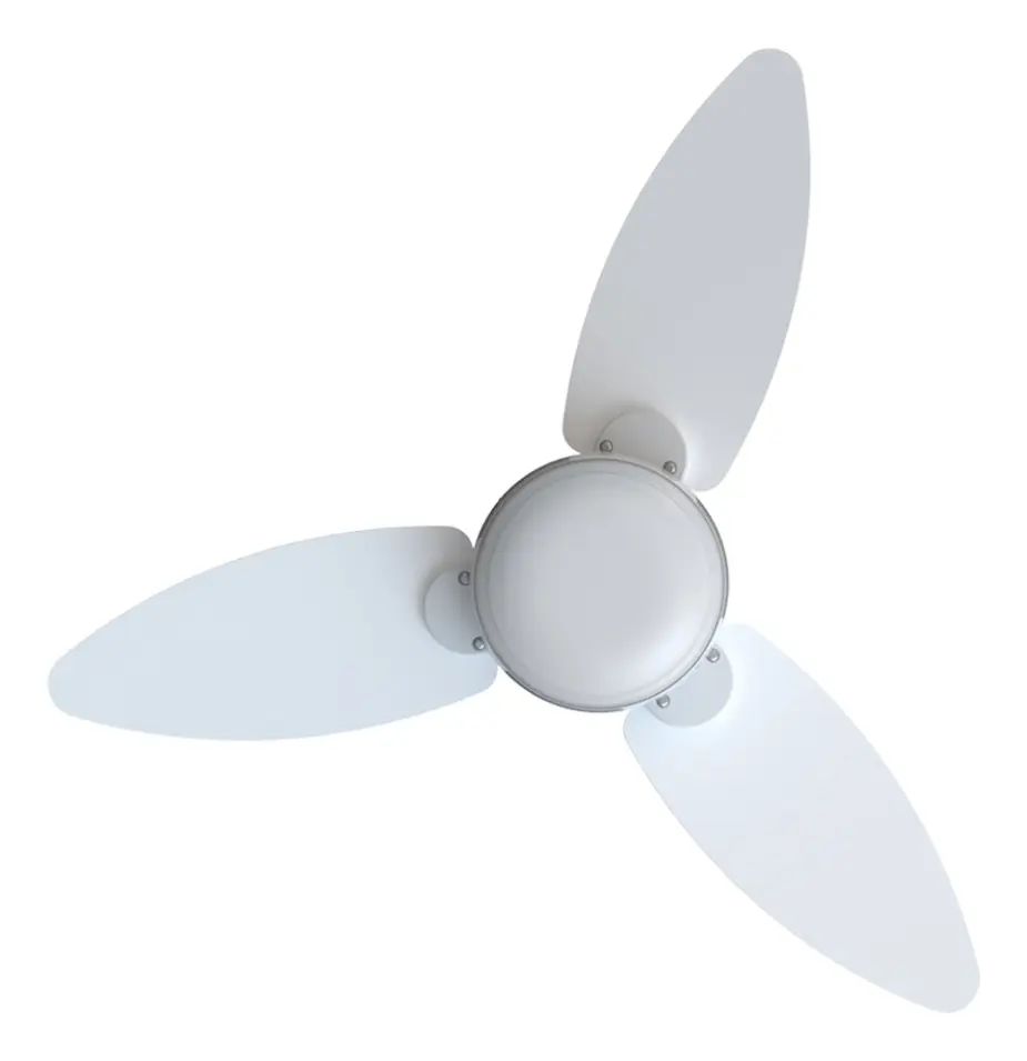 Ventilador De Teto Inverter Elluz 3 Pás Branco E Cinza Com Controle Remoto Ventisol 1.045 M 127/220v
