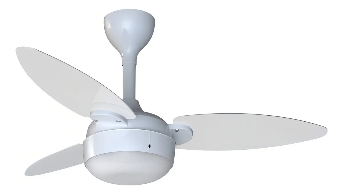 Ventilador De Teto Inverter Elluz 3 Pás Branco E Cinza Com Controle Remoto Ventisol 1.045 M 127/220v 2