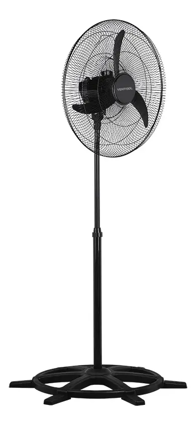 Ventilador De Coluna 60cm New Preto Grade Aço Altura Máxima De 175 Cm Ventisol 60 Cm 127v Plástico 3 3