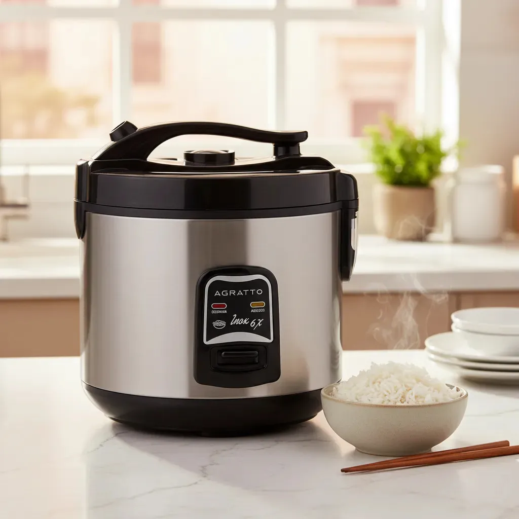 Panela Elétrica De Arroz E Legumes 6 Xícaras Antiaderente 400w Arrozeira Inox Agratto 220v 60 Hz 2