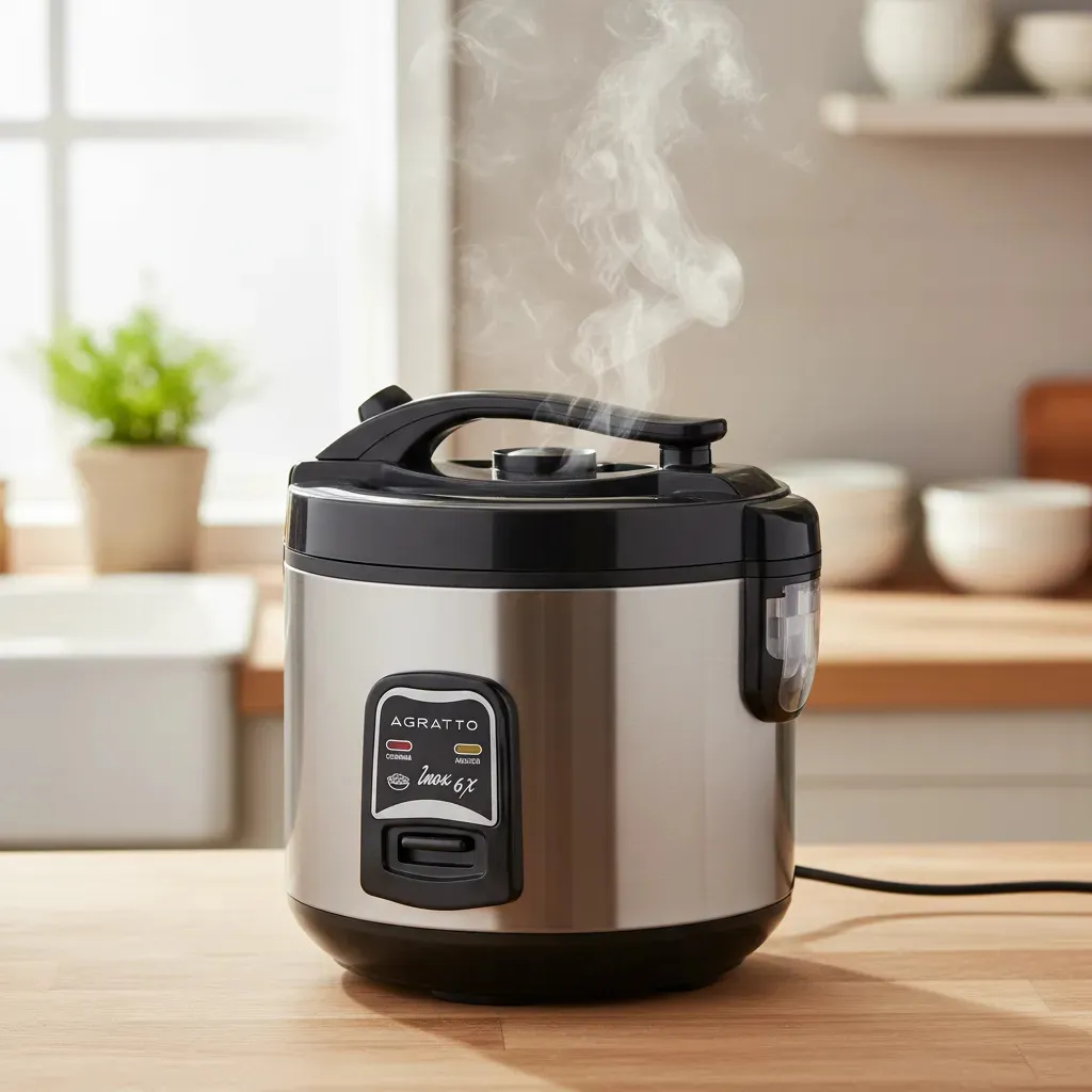 Panela Elétrica De Arroz E Legumes 6 Xícaras Antiaderente 400w Arrozeira Inox Agratto 220v 60 Hz 4