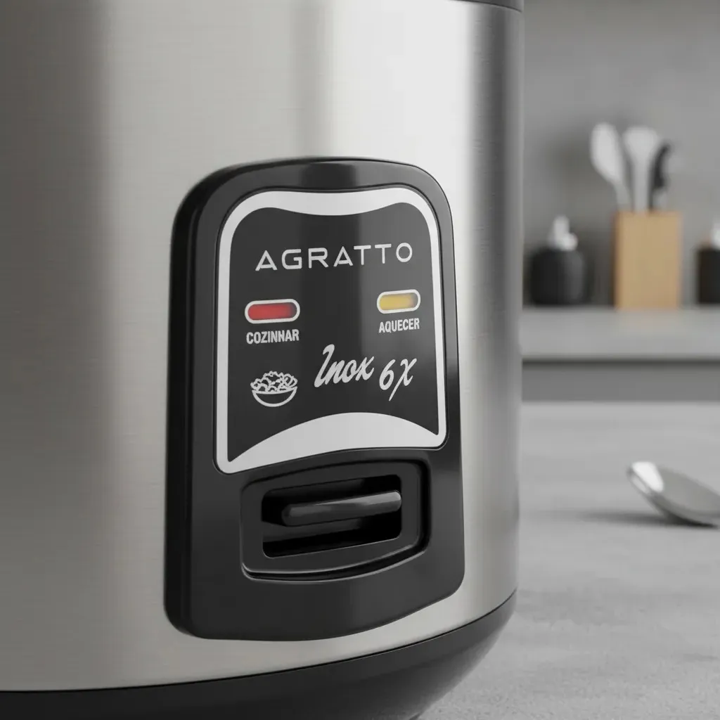 Panela Elétrica De Arroz E Legumes 6 Xícaras Antiaderente 400w Arrozeira Inox Agratto 220v 60 Hz 5