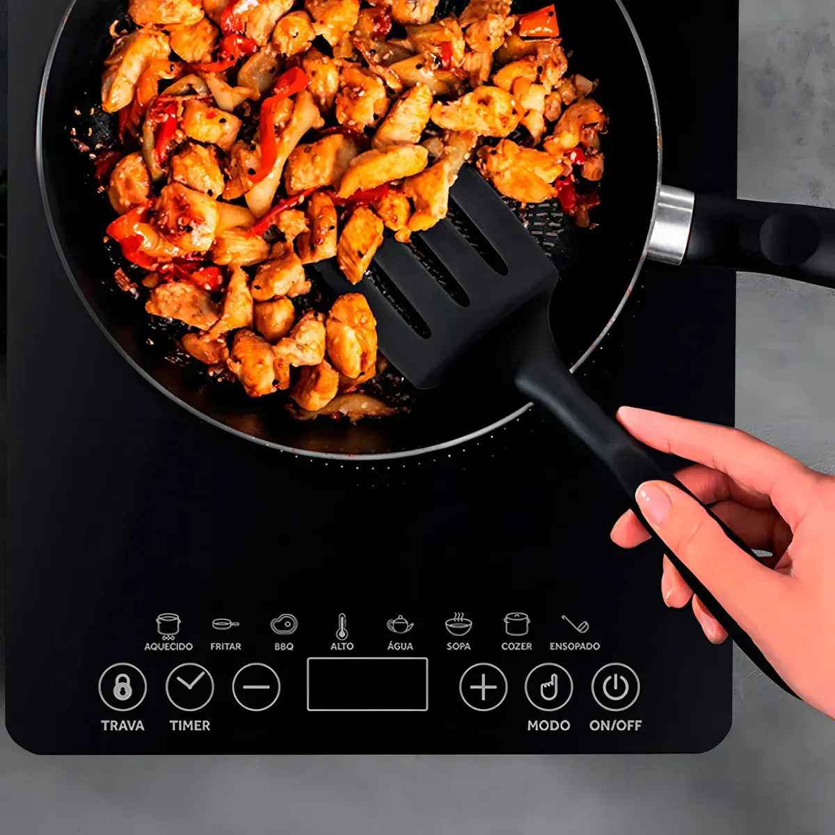 Cooktop Indução Acki01i-01 Preto 1 Boca 1200w Agratto 127v 5
