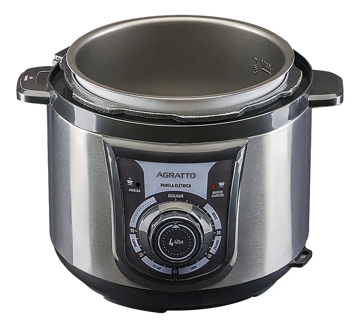 Panela De Pressão Elétrica Agratto 4l Pe-01 Inox Frequência 60 Hz 127v 3
