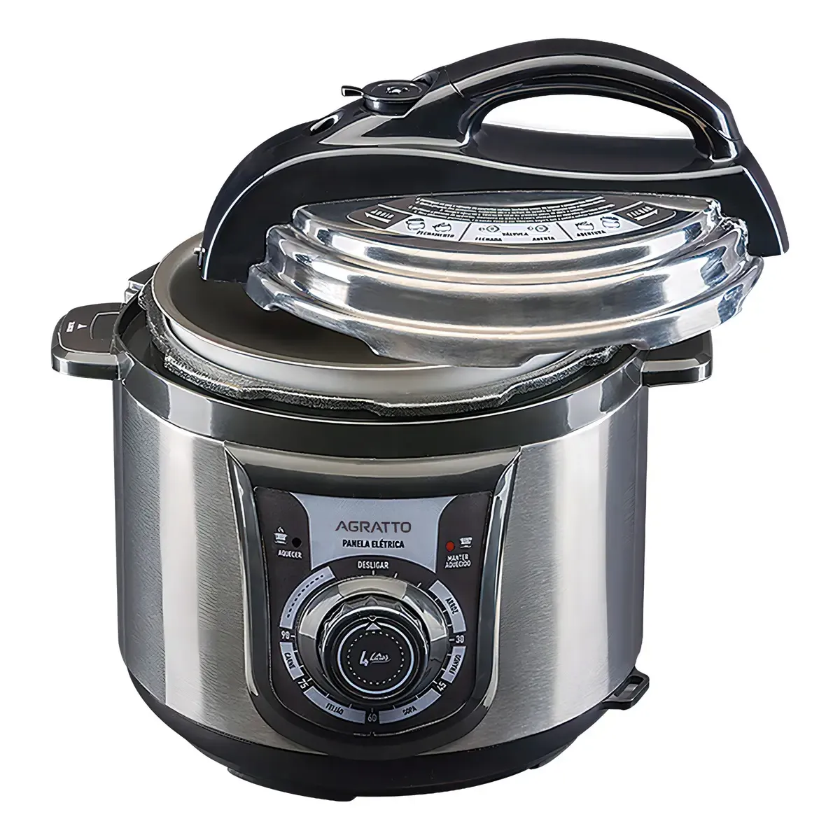 Panela De Pressão Elétrica Agratto 4l Pe-01 Inox Frequência 60 Hz 127v 2