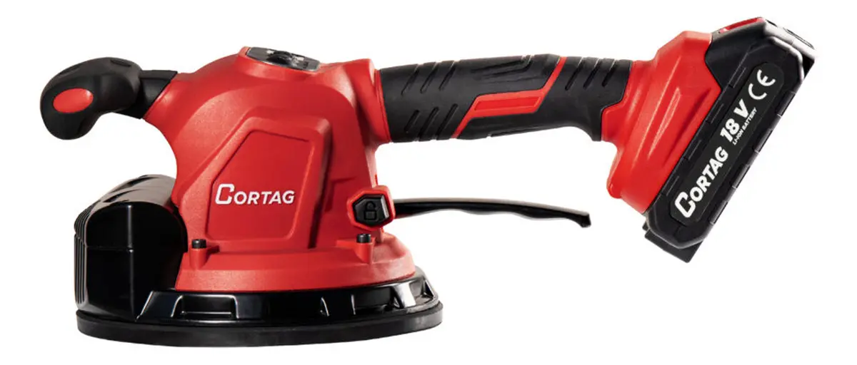 Maquina Assentar Pisos 2 Bateria Ventosa Com Vibração Cortag Vermelho 18v 2