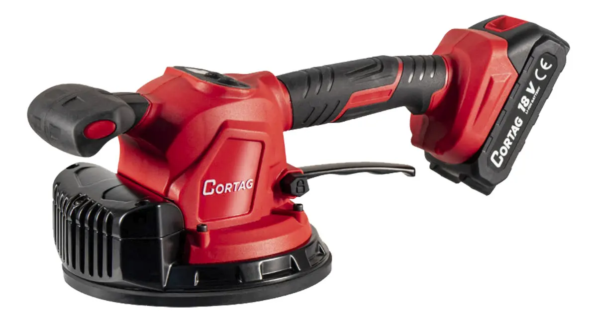 Maquina Assentar Pisos 2 Bateria Ventosa Com Vibração Cortag Vermelho 18v 3