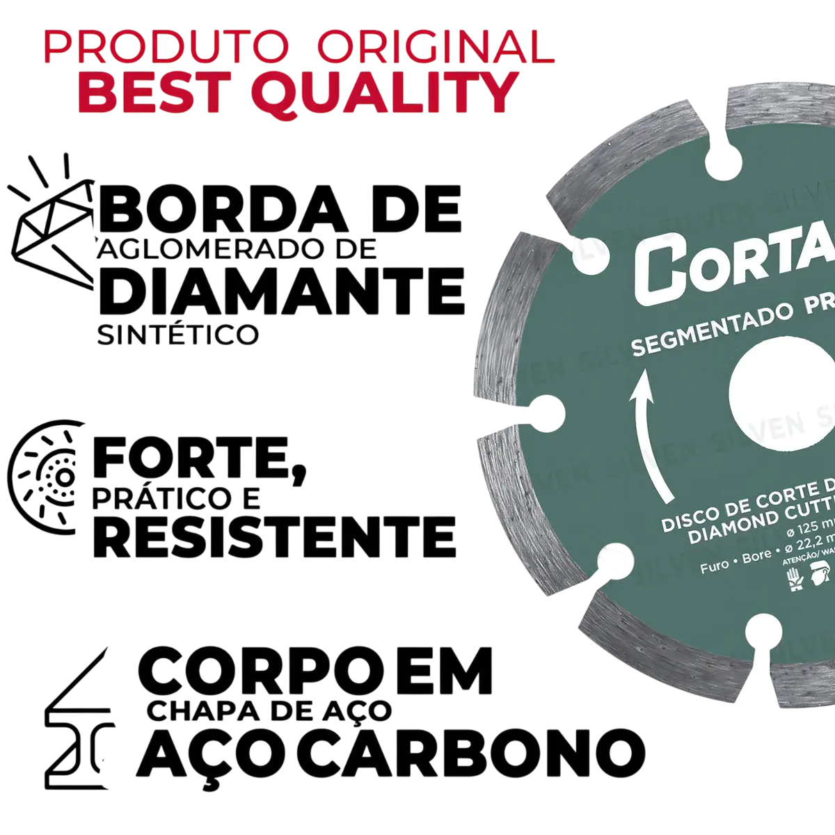 Disco De Corte Diamantado Concreto 125mm Premium Cortag Cor Verde-escuro 3
