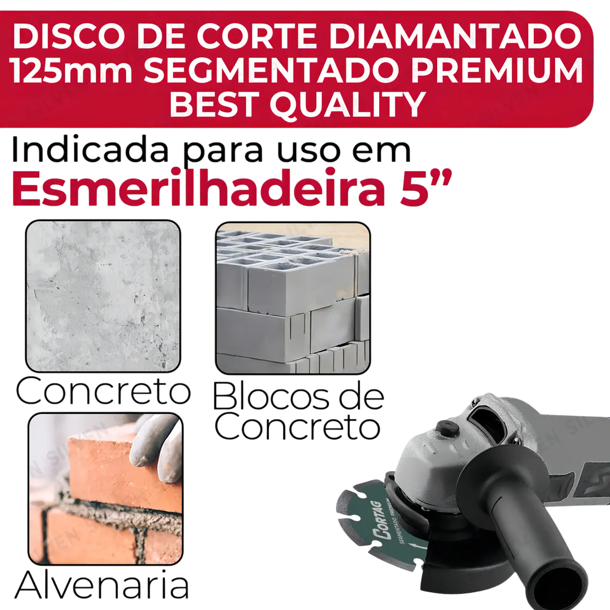 Disco De Corte Diamantado Concreto 125mm Premium Cortag Cor Verde-escuro 4