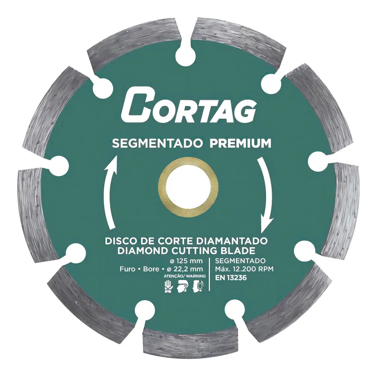 Disco De Corte Diamantado Concreto 125mm Premium Cortag Cor Verde-escuro