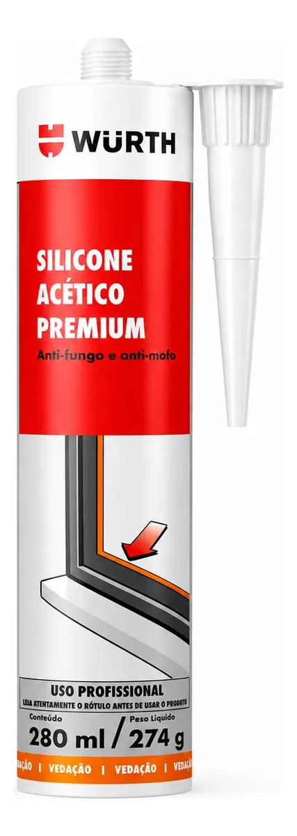 Silicone Acetico Incolor Anti-mofo 280ml Wurth