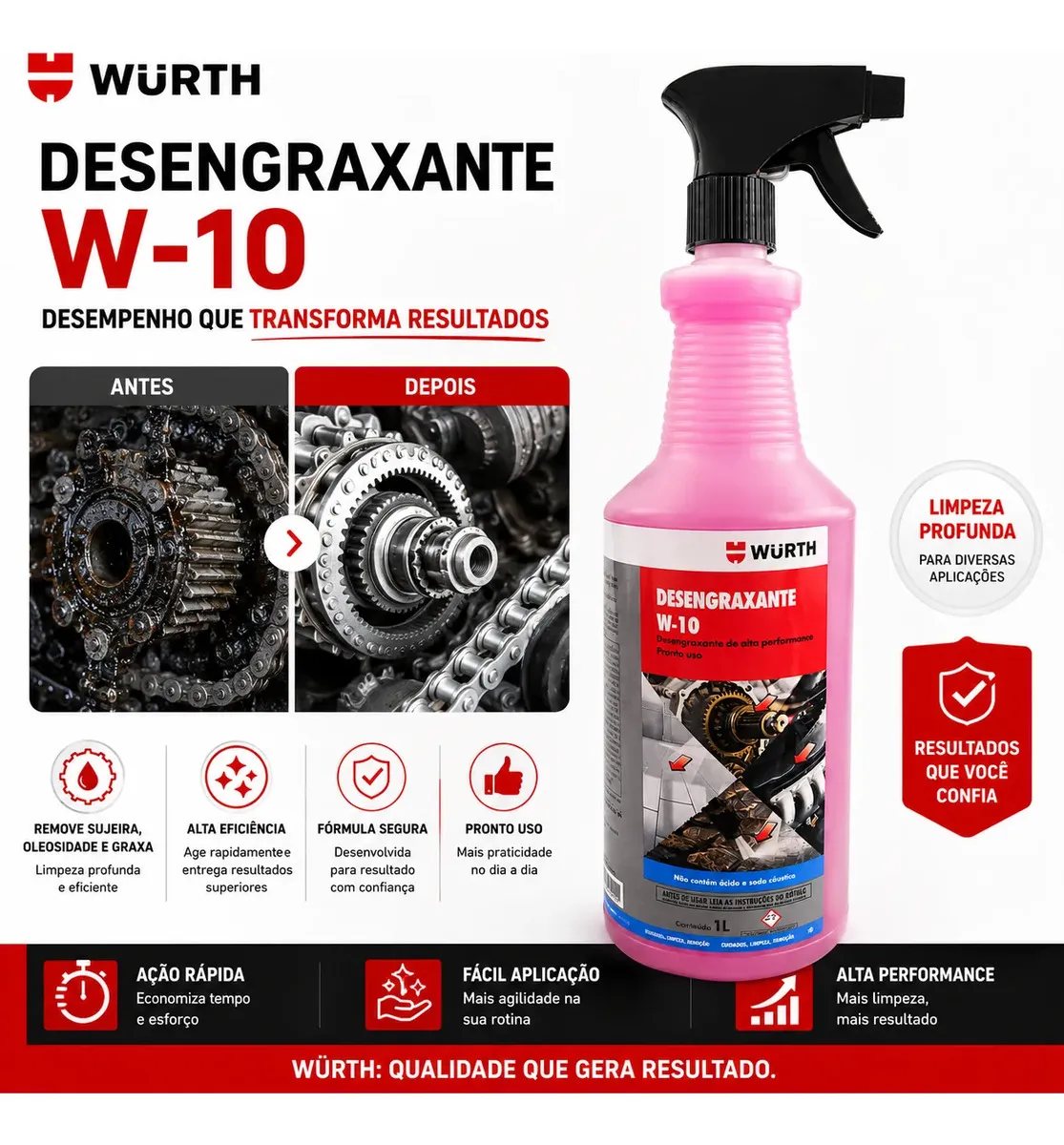 Desengraxante Industrial Alta Performance W10 1l Wurth 3