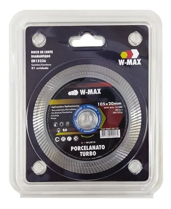 Disco Corte Porcelanato Turbo Fino 105x20 w-max Wurth 4
