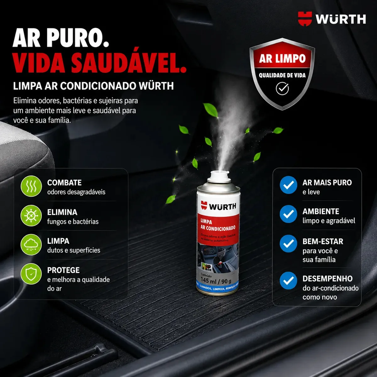 Higienizador Ar Condicionado Automotivo Carro 145ml - Floral 3