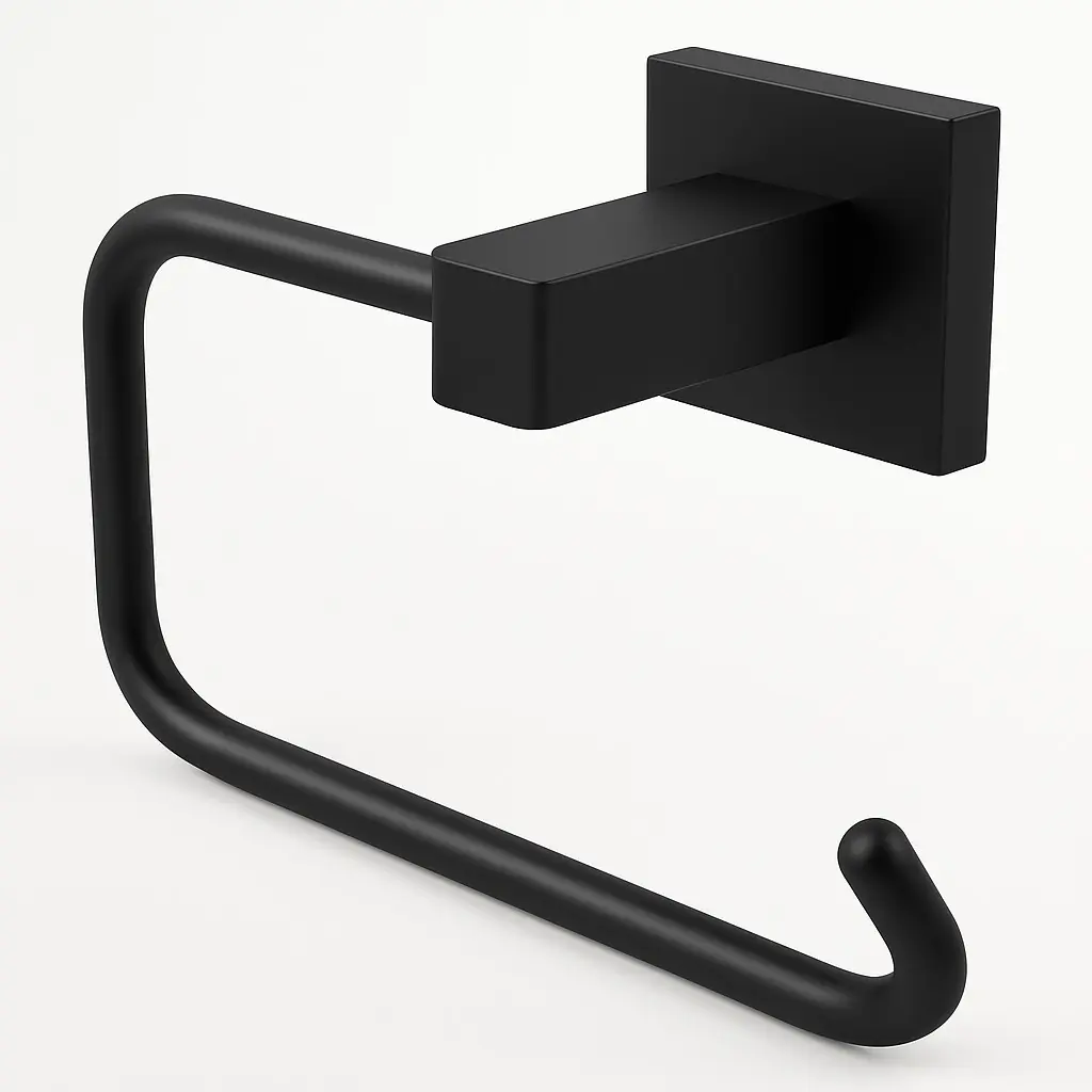 Suporte Papel Higiênico Vite Black Romar Metais Fosco Preto