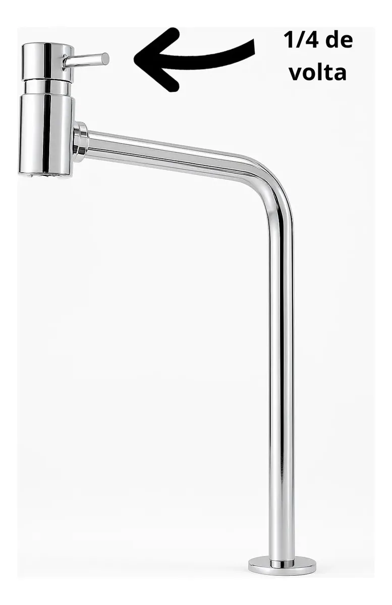 Torneira Romar Metal Cromado 1/4 De Volta Para Cozinha Cromado 3