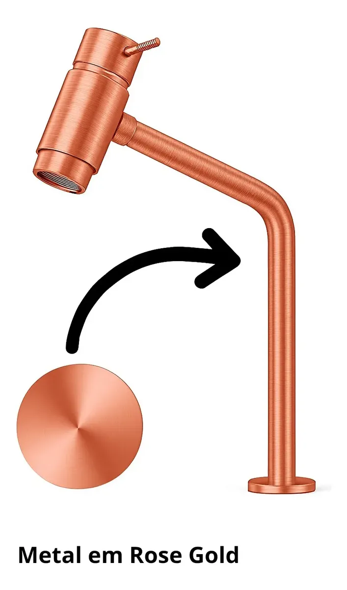 Torneira Romar Metal Rose Gold Cozinha De Meza 45° Rose Gold 3