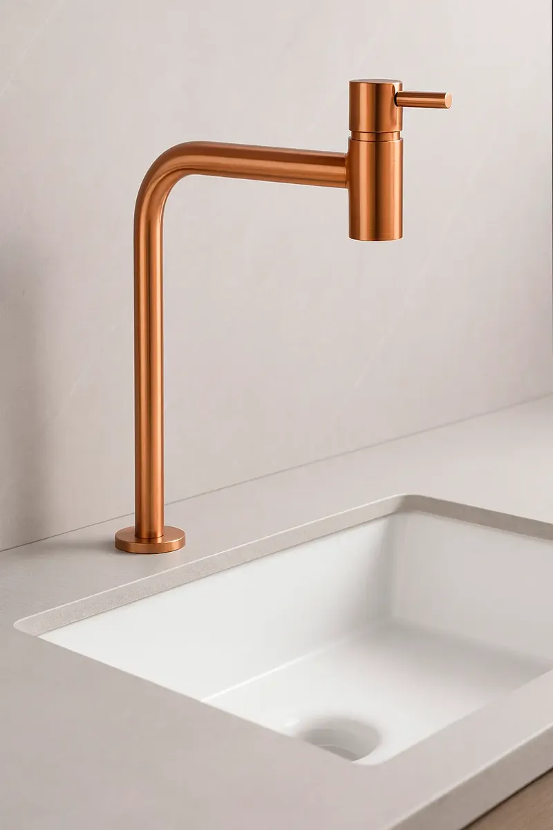 Torneira Cozinha Romar Metais Rose Gold 90° 1/4 De Volta Rose Gold