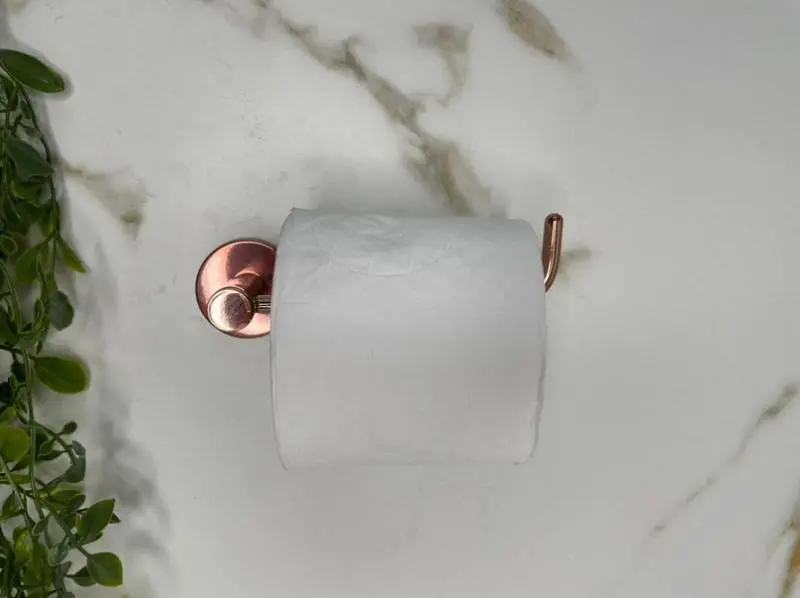 Suporte Porta Papel Higiênico Parede Bello Rose Gold Romar Rosa