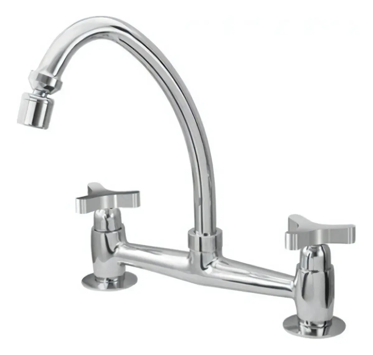 Torneira Misturador Cozinha De Mesa De Metal Cromado Cruzeta 5