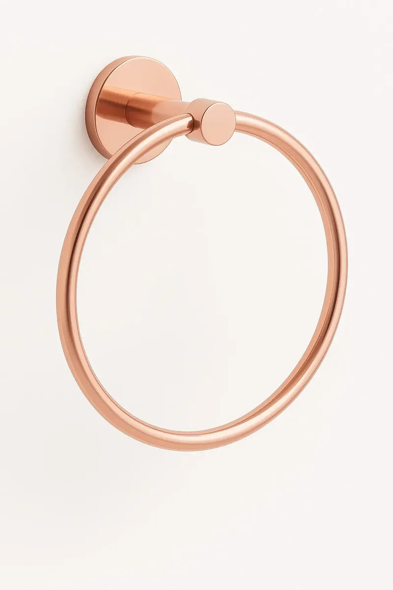 Porta Toalha Argola Vite Toalha De Rosto E De Mão Fosco Rose 2