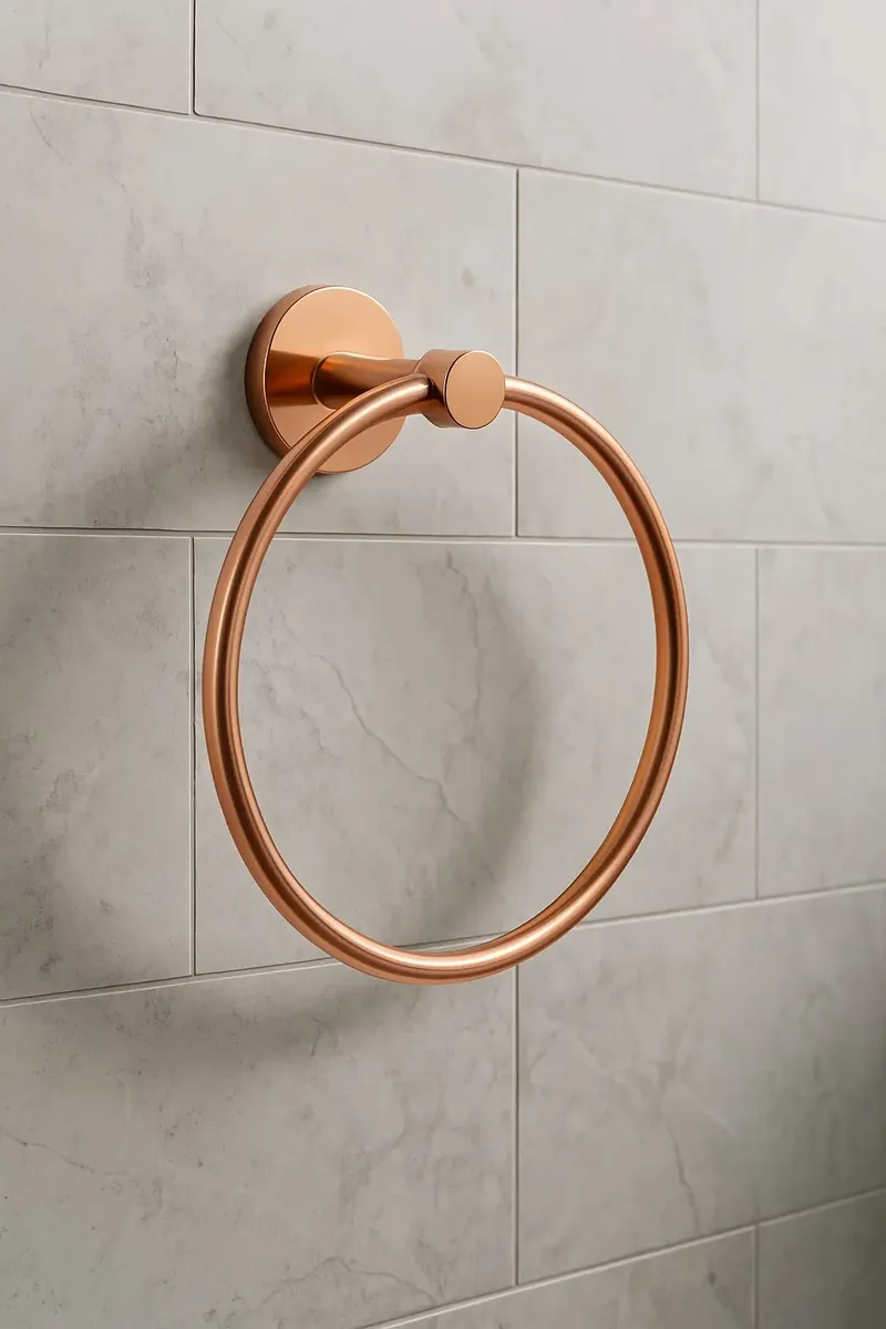 Porta Toalha Argola Vite Toalha De Rosto E De Mão Fosco Rose 3
