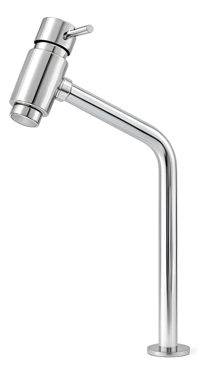 Torneira Romar Monocomando Lavatório Cromada Mesa Bica Alta 50cm Prateado Cromado 2