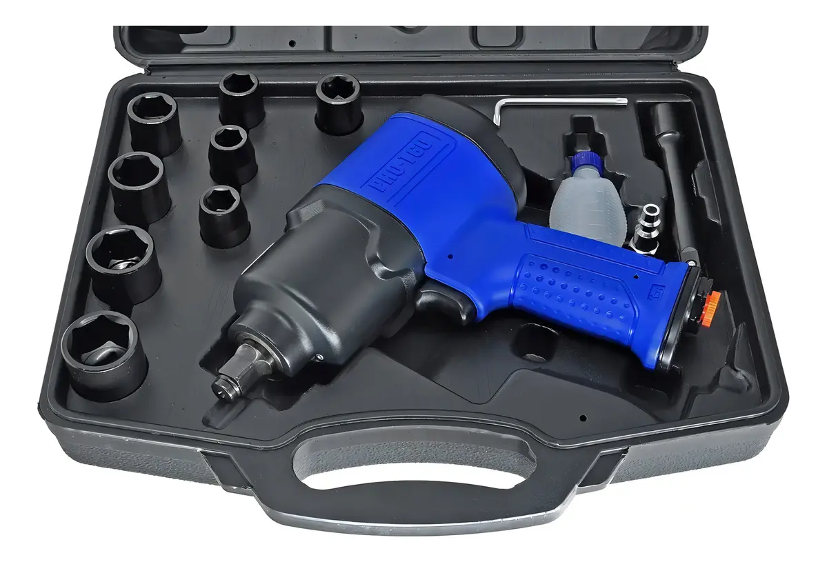 Chave De Impacto Pneumática 1/2 Pdr Pro-160k 7500 Rpm 8 Soquetes Azul