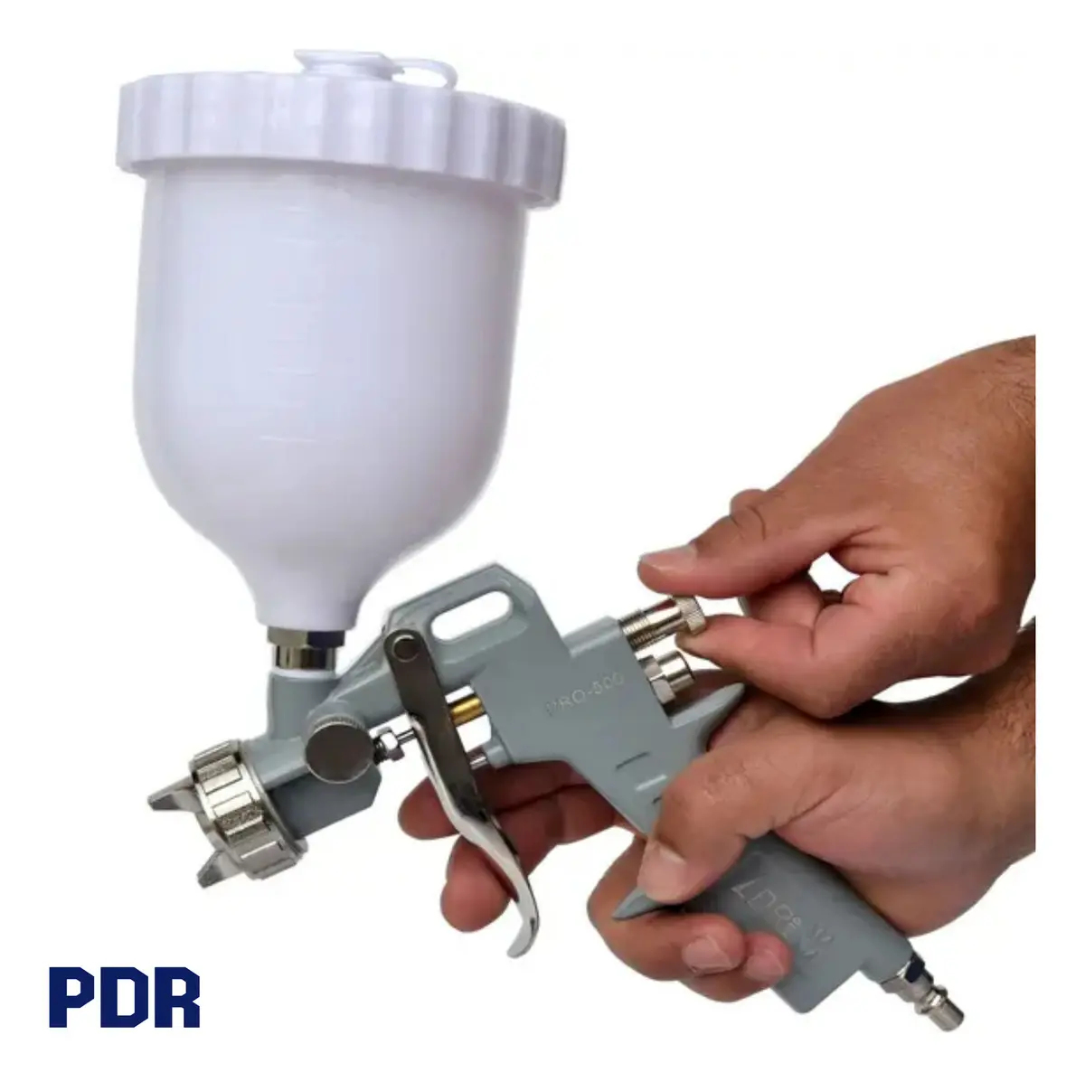 Pistola De Pintura Gravidade Bico 1,5mm 500ml Pdr Pro-500 Cor Cinza 5