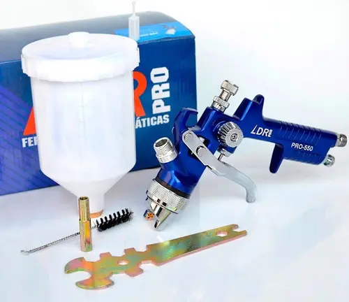 Pistola De Pintura Profissional Hvlp 600ml 1.4mm Pdr Pro-550 Azul 2