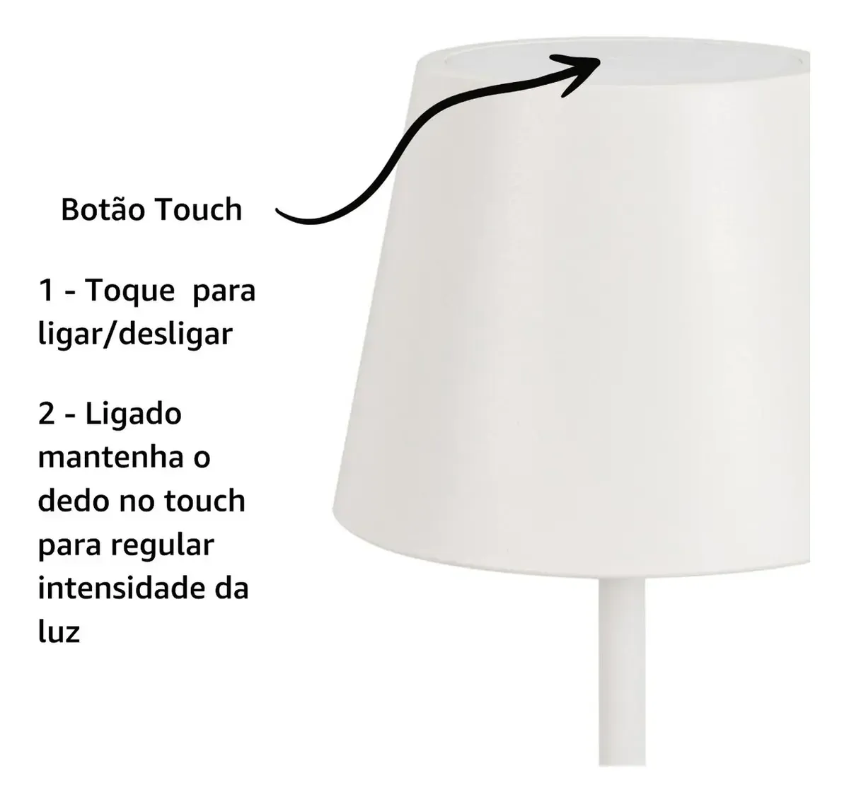 Luminária Abajur Mesa Led Gaya Dimerizável Sem Fio Recarregável Cor Branco 5