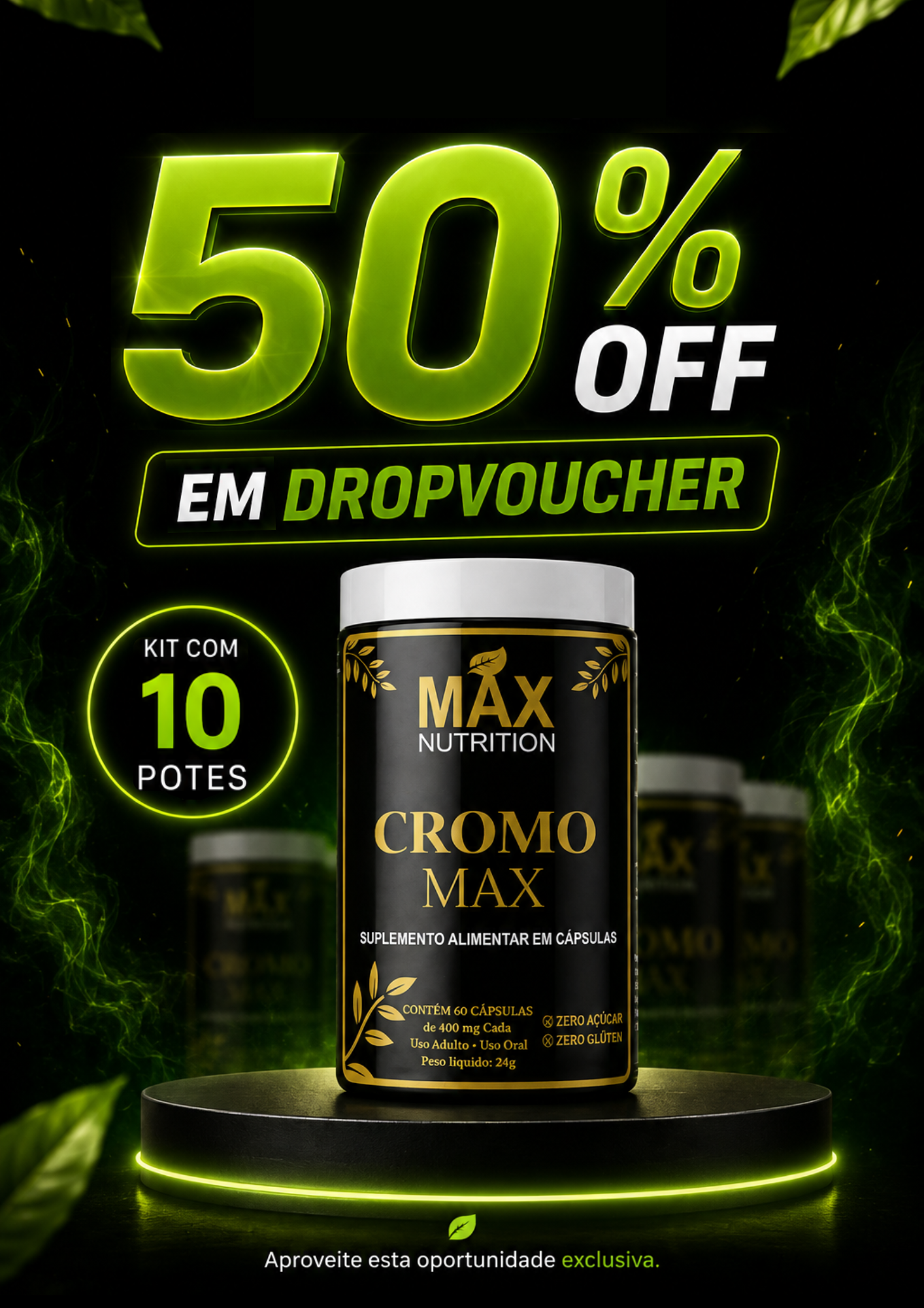 KIT COM 10 CROMO MAX - 60 Caps