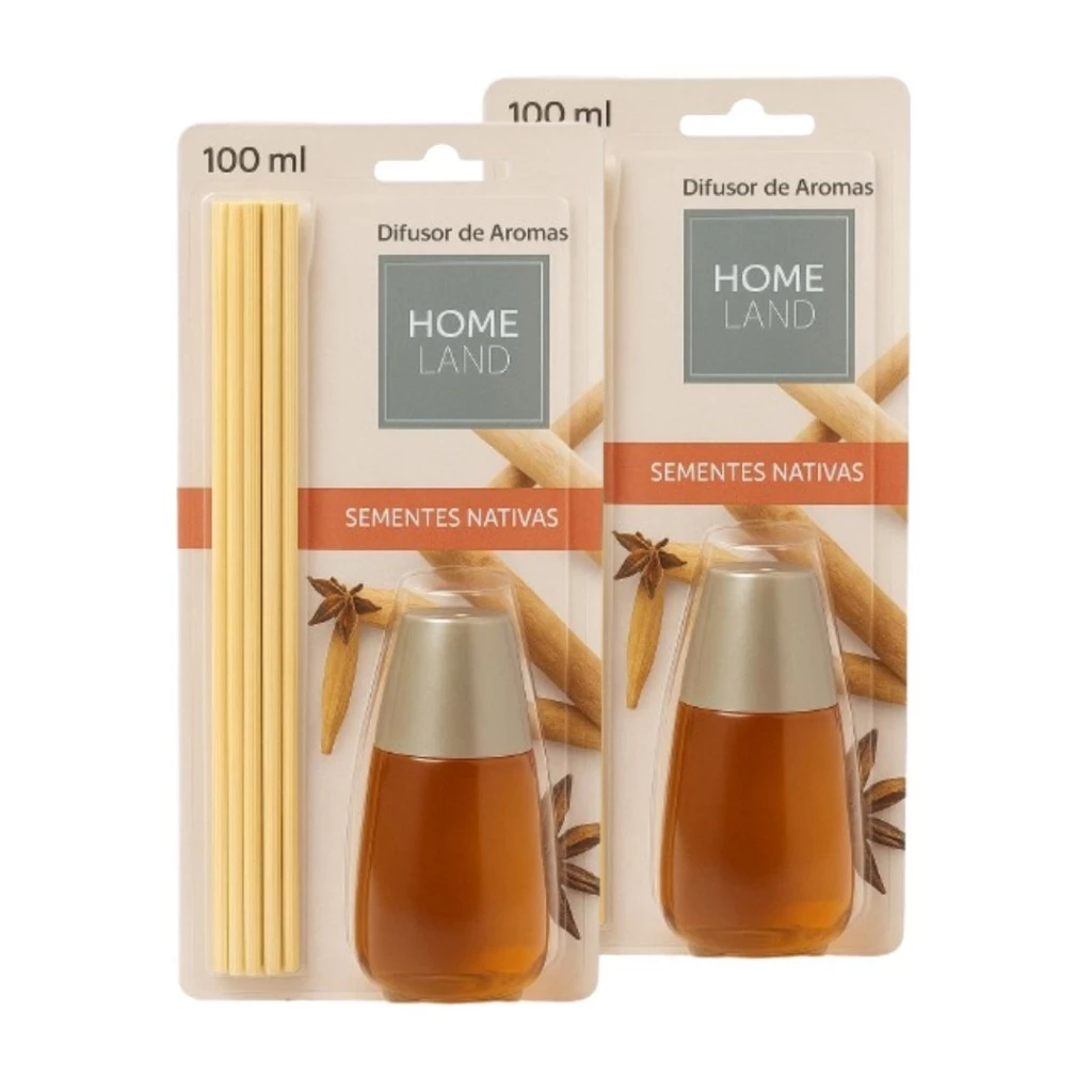 Difusor Sementes 100ml Lavanda,Nativas,Bamboo, Chá Branco, Bamboo e Alecrim - Home Land 2