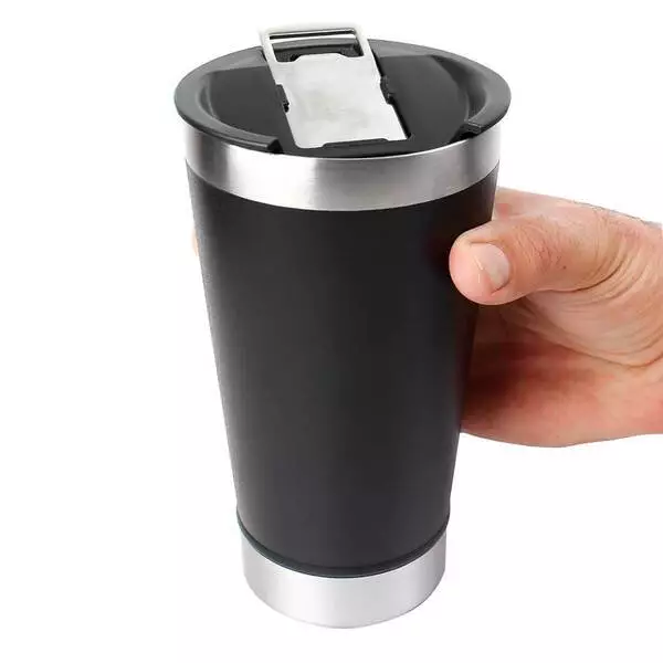 Copo Térmico Aço Inox Quente Frio 473ml Com Tampa Abridor De Garrafas 2