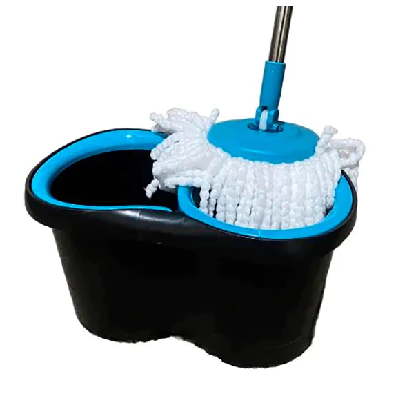 Mop Giratório Magic Clean 360° Azul Tiffany 8,7LTS | Cabo Aço Inox | Microfibra Ultra Macia 2