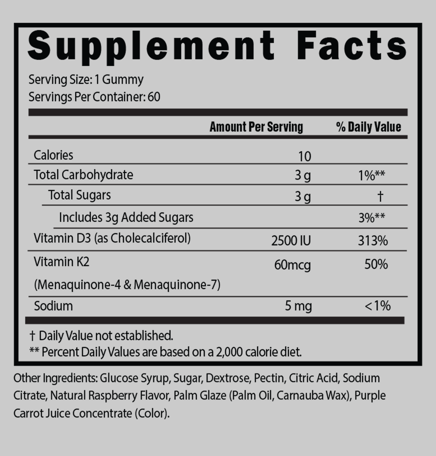 Vitamin D3+K2 Complex Pectin Gummies (MK-4 & MK-7) thumbnail 4