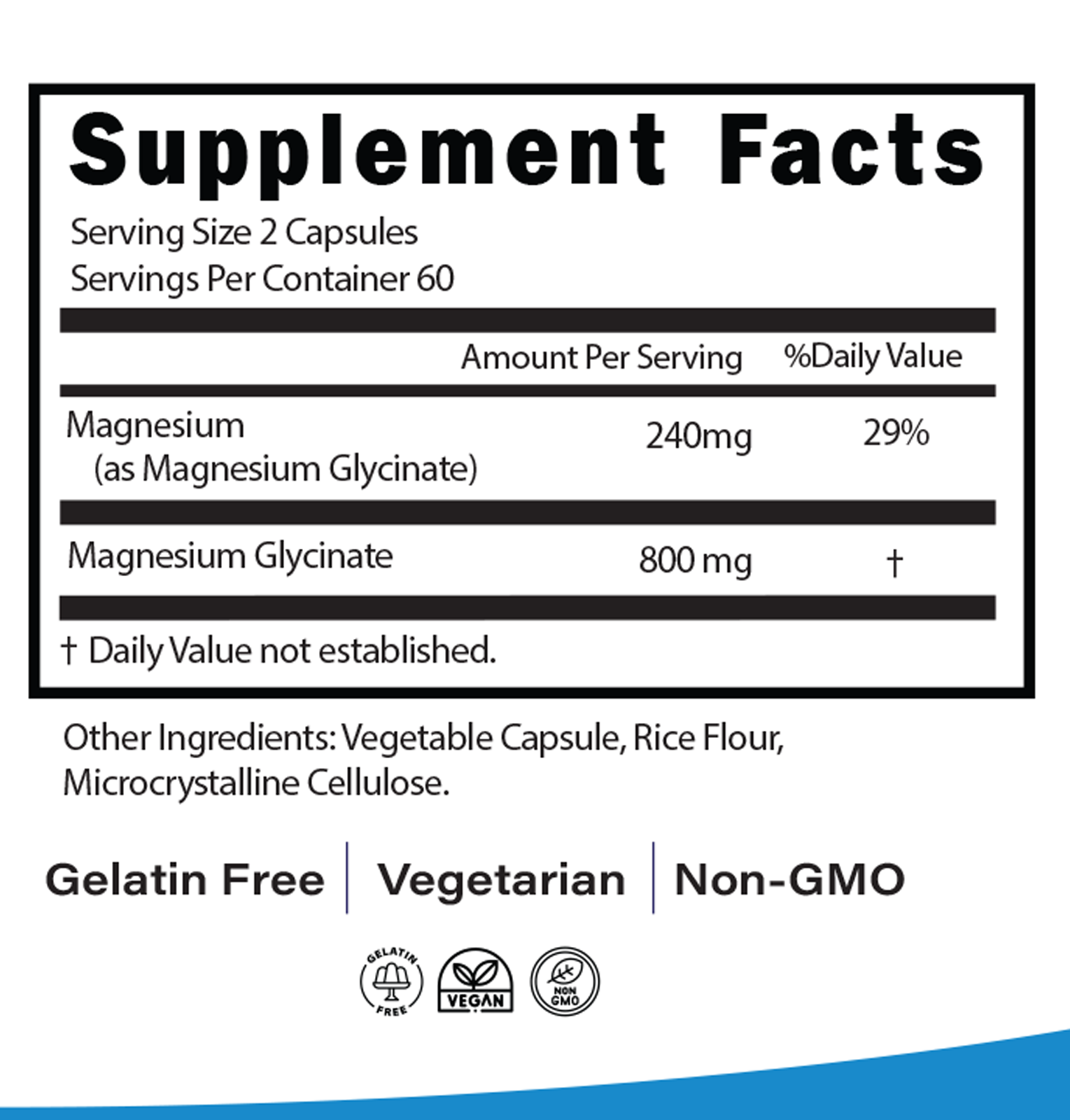 Magnesium Glycinate (800mg | 240mg Elemental) thumbnail 2