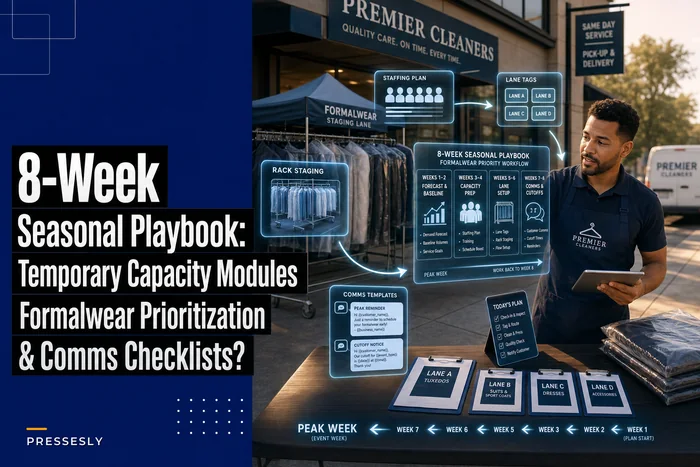 8‑Week Seasonal Demand Playbook: Temporary Capacity Modules and Formalwear Prioritization