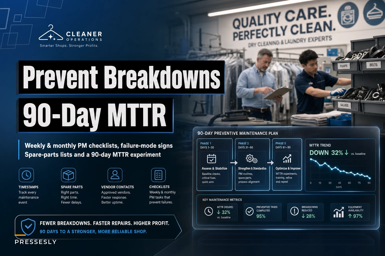 Prevent Breakdowns: A 90‑Day Preventive Maintenance Plan and MTTR Experiments for Small Shops
