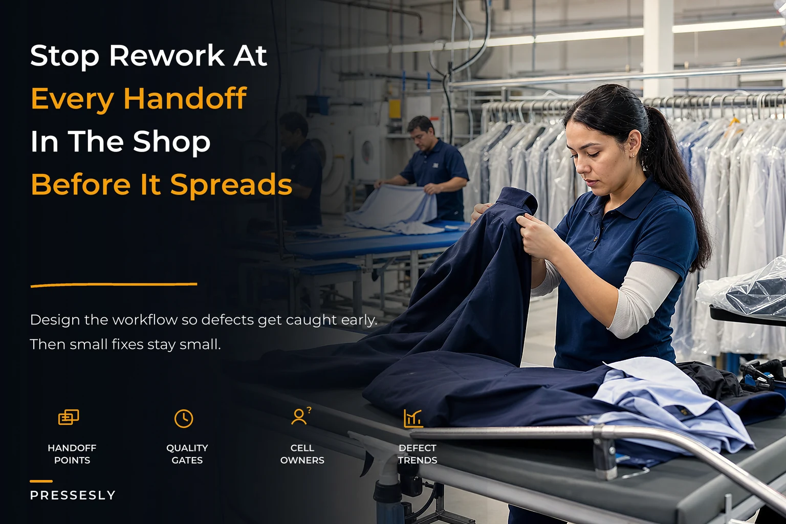 Stop Rework on the Shop Floor: Work-Cell Layouts, Handoffs and Quality Gates for Small Dry Cleaners